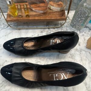 AGL Black Patent Leather Flats